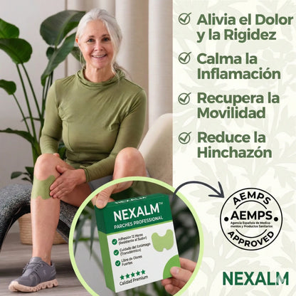 Parches Nexalm™ - Alivia el Dolor de Rodilla en 15 Minutos Sin Pastillas (Efecto 12 Horas)