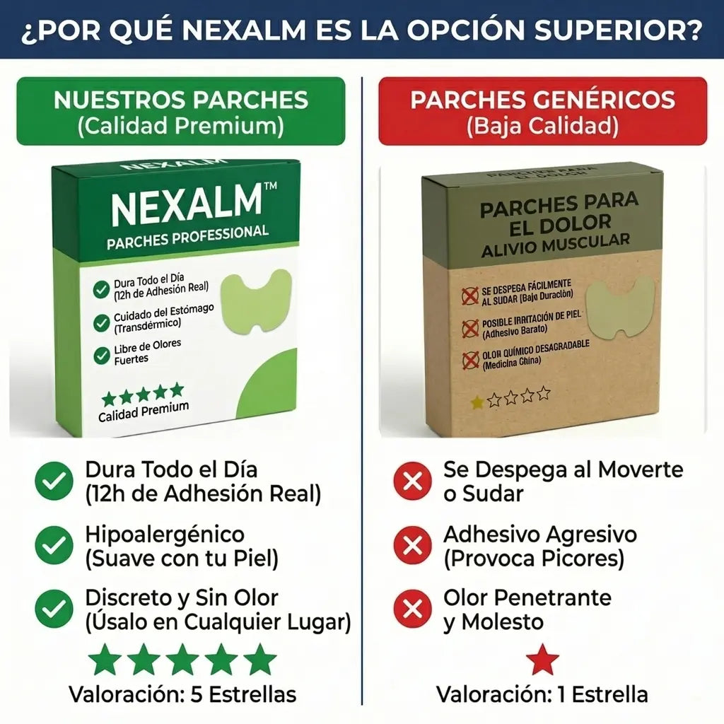 Parches Nexalm™ - Alivia el Dolor de Rodilla en 15 Minutos Sin Pastillas (Efecto 12 Horas)