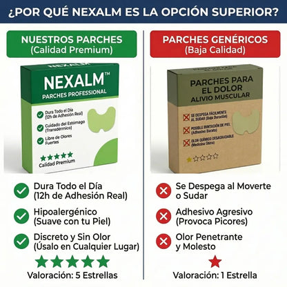 Parches Nexalm™ - Alivia el Dolor de Rodilla en 15 Minutos Sin Pastillas (Efecto 12 Horas)