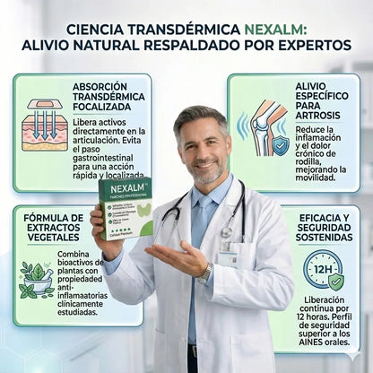 Parches Nexalm™ - Alivia el Dolor de Rodilla en 15 Minutos Sin Pastillas (Efecto 12 Horas)